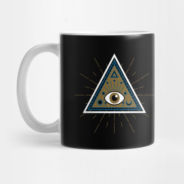 All Seeing eye - Brown with brown eye by Just In Tee Shirts